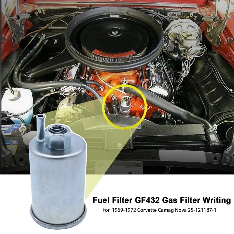 

Fuel Filter GF432 Gas Filter with AC Logo Writing for Chevrolet 1969-1972 Corvette 25-121187-1