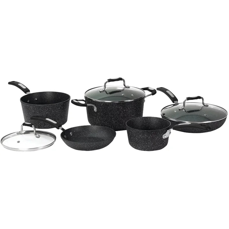

by Starfrit 8-Piece Cookware Set with Bakelite Handles pots and pans set stainless steel cookware set