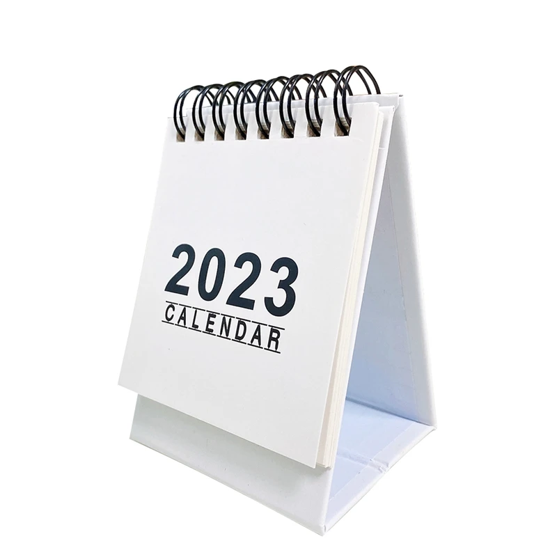 

10Pcs 105X76mm Small Standing Desk Calendars Creative Simplicity Desk Calendars For Gifts White