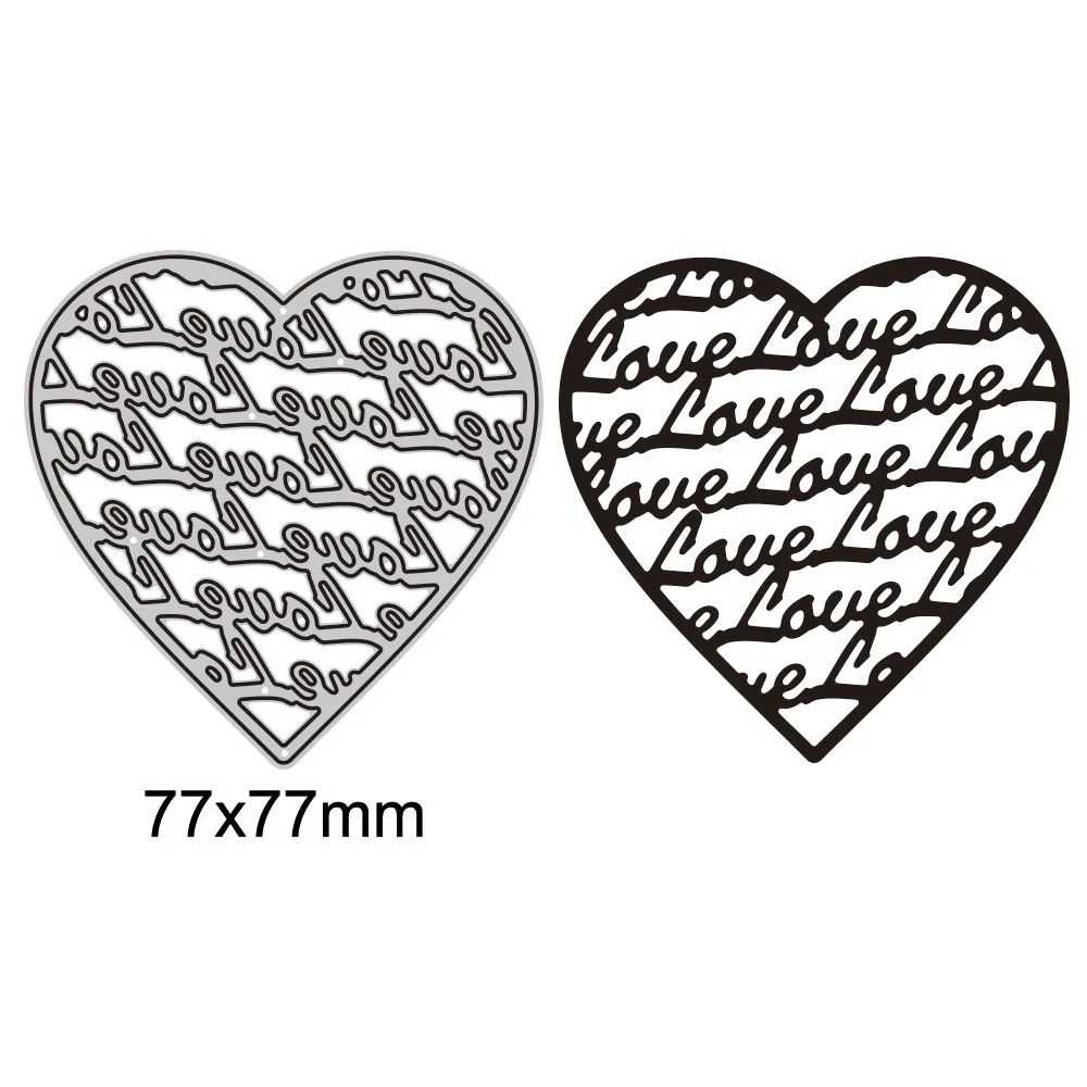 

Love Heart Wishes Metal Cutting Die New Arrival 2023 Diecut Mould for Diy Molds Scrarpbooking Paper Cards Making Cuts Crafts