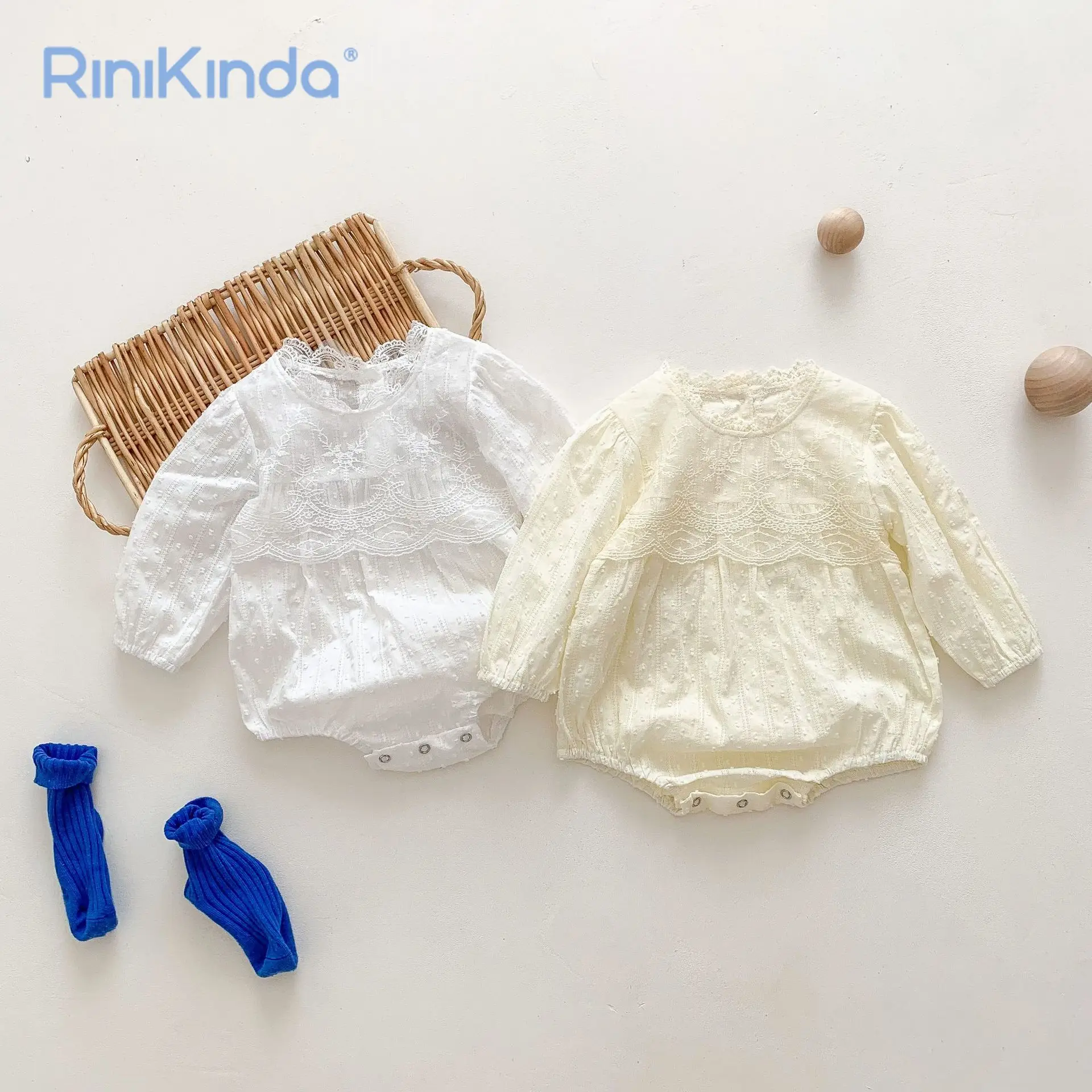 

Infant Baby Girls Romper 2023 New Autumn Solid Long Sleeve Floral Lace Newborn Rompers Sweet Bodysuits Baby Clothing
