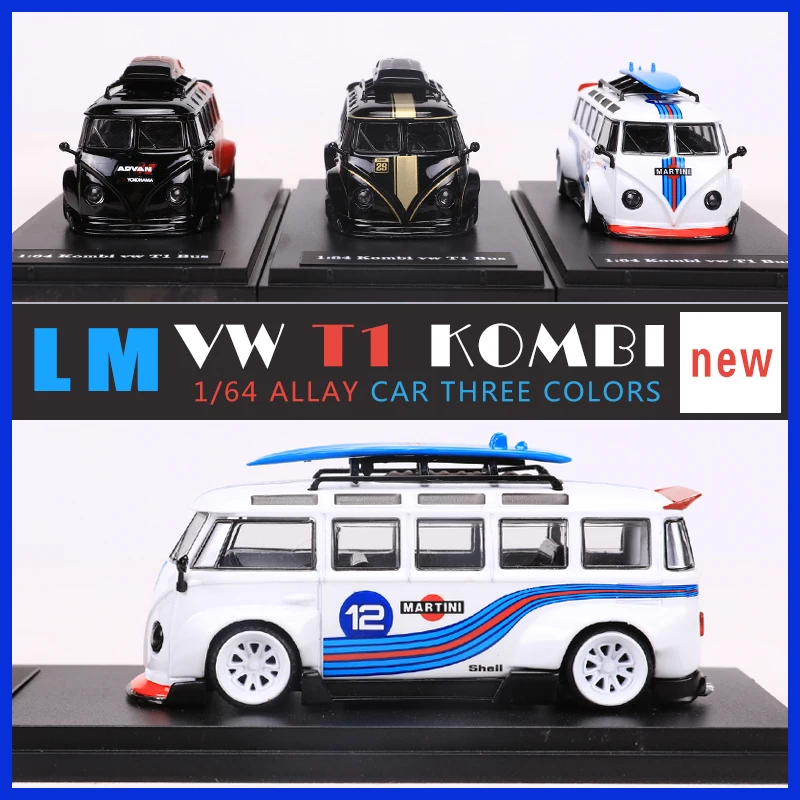 

League Model 1：64 Kombi T1 Bus VAN SAMBA Simulation Die casting Alloy Car Model Crafts Decoration Collection Toy Tools Gift