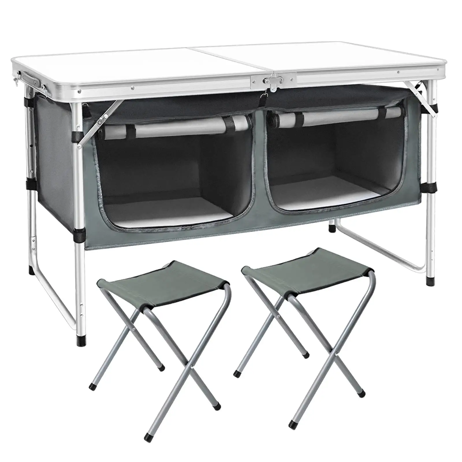 

Складной стол для приготовления пищи, портативный алюминиевый складной столик с регулируемой высотой для улицы, рыбалки, барбекю, приготовления пищи