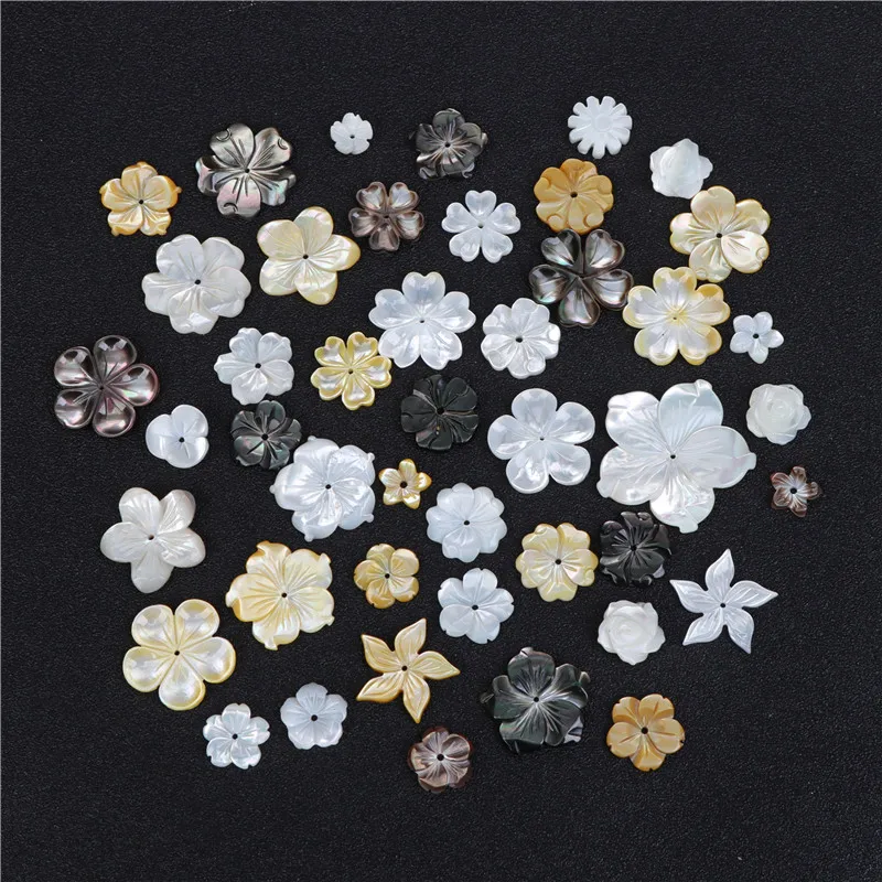 

Natural Mother oF Pearl Shell Carved Flower Pendant Shell Flower Pearl Oyster Charms for Jewelry Making DIY Earrings Accessories