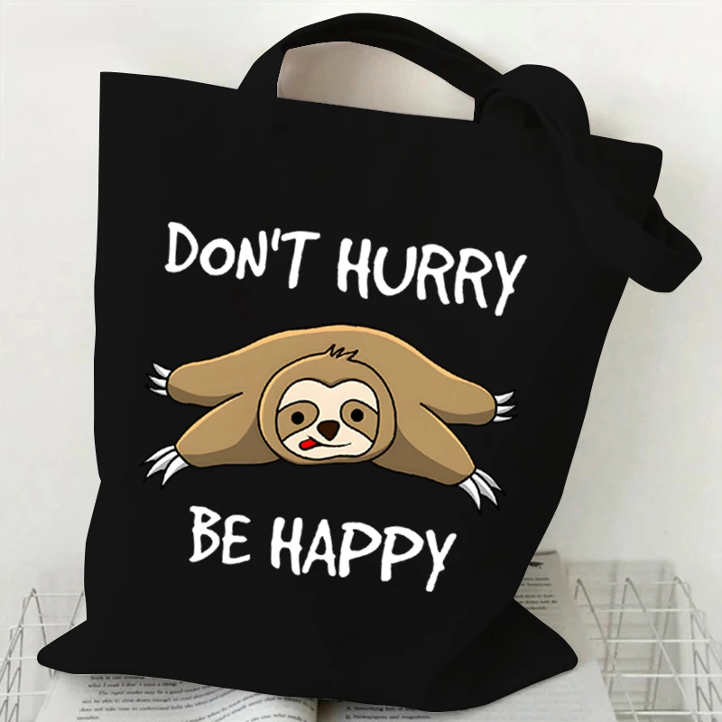 Сумка на плечо для мужчин и женщин забавный саквояж с принтом ленивых не спешите