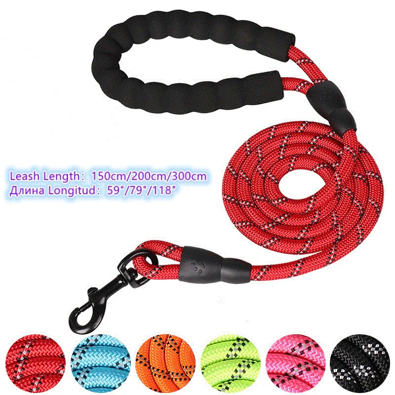 

150/200/300cm Strong Dog Leash Pet Leashes Reflective Leash For Big Small Medium Large Dog Leash Drag Pull Tow Golden Retriever