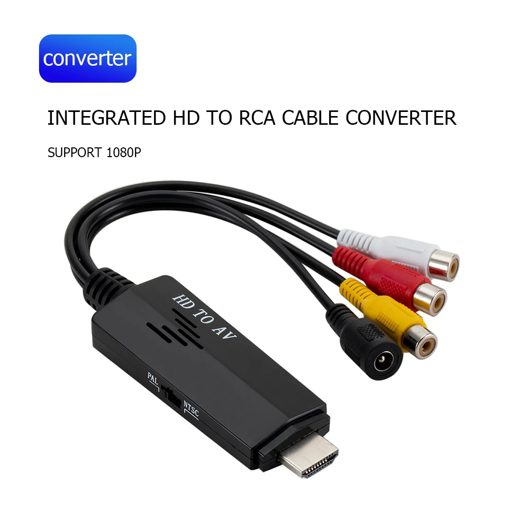 

1080p HDMI-совместимый с RCAA/ Male RCA адаптер видео аудио кабель HD TV VGA AV патч-корд конвертер для ТВ Vhs Vcr Dvd рекордеров