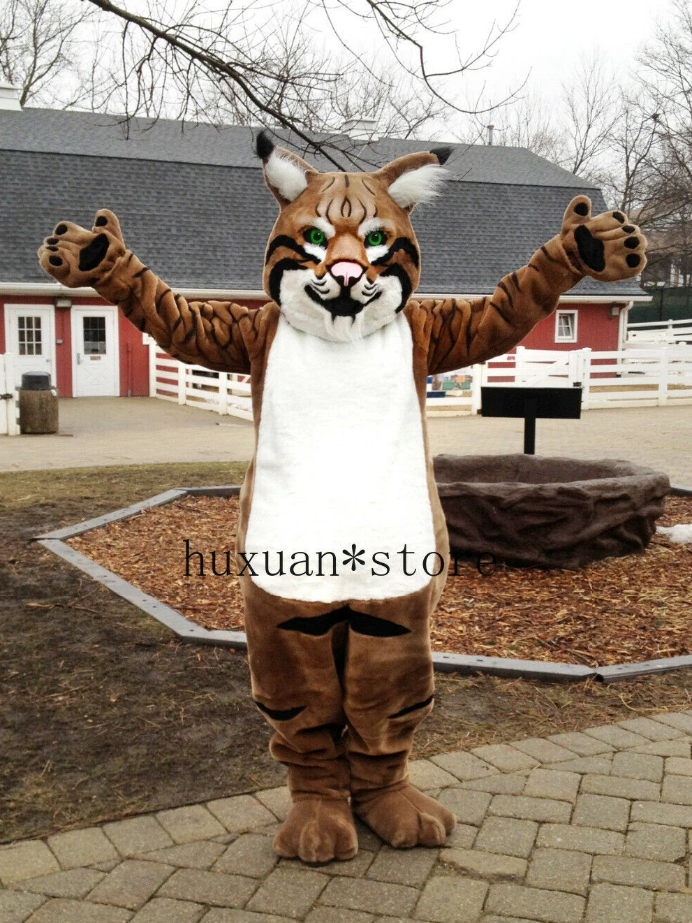 Пушистый костюм-талисман Bobcat костюм для Хэллоуина Рождества карнавала пушистое