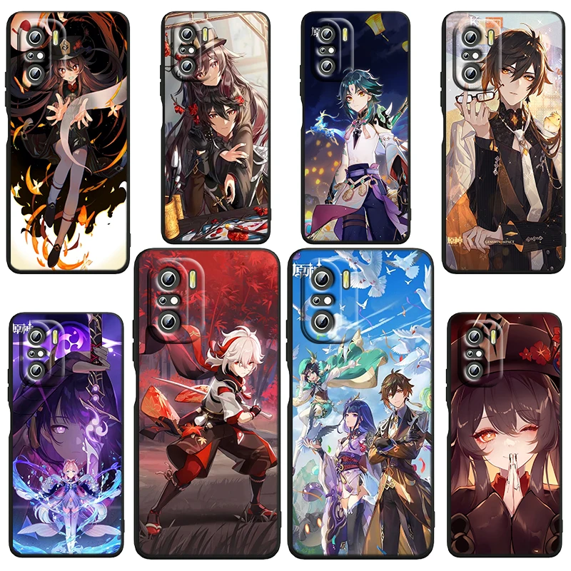 

Genshin Impact ZHONGLI HUTAO For Xiaomi Redmi Note 12 Turbo 11E 11S 11 11T 10 10S 9 9T 9S Pro Plus 5G Black Phone Case