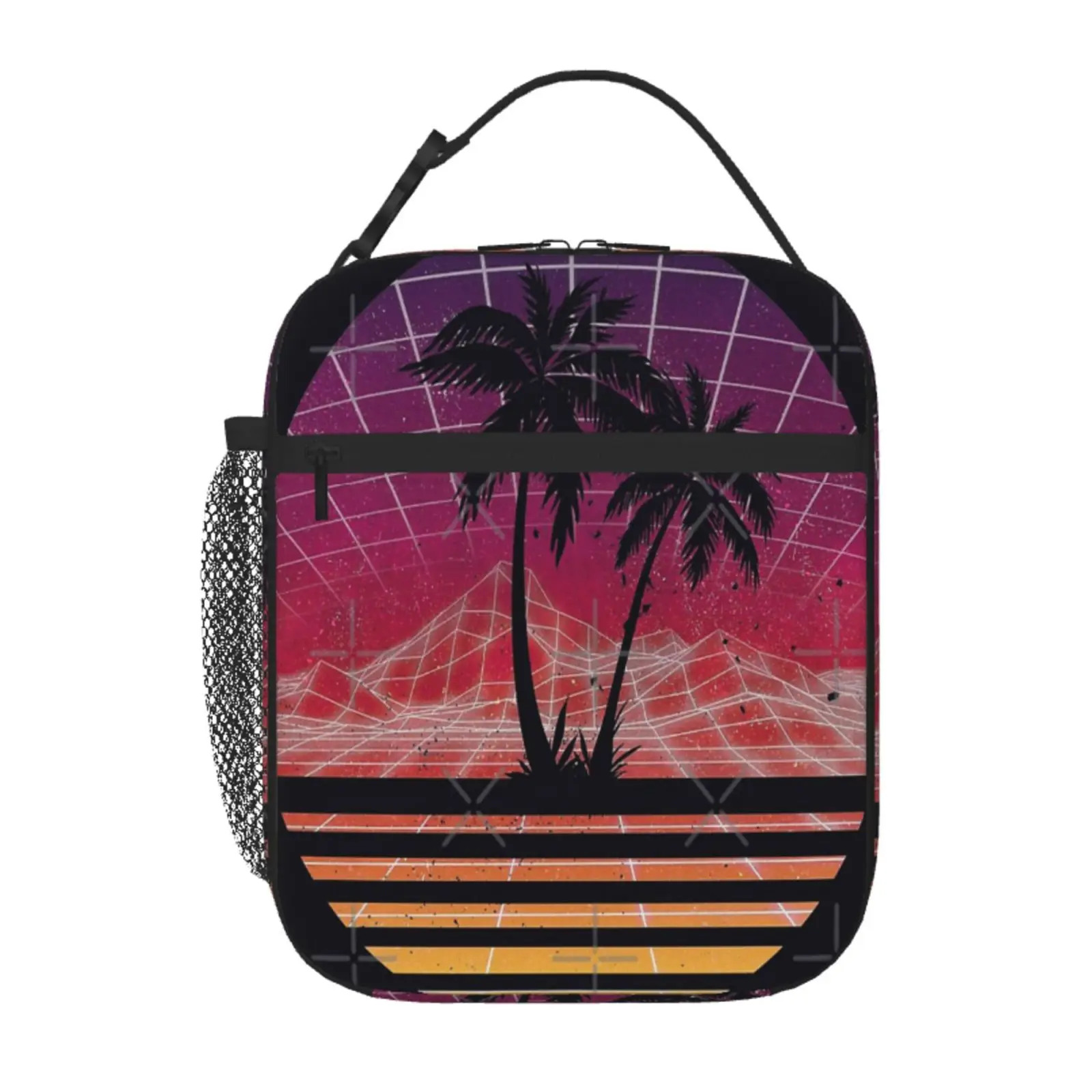 

Modern Retro 80s Outrun Sunset Palm Tree Silhouette - Original Lunch Box For Women