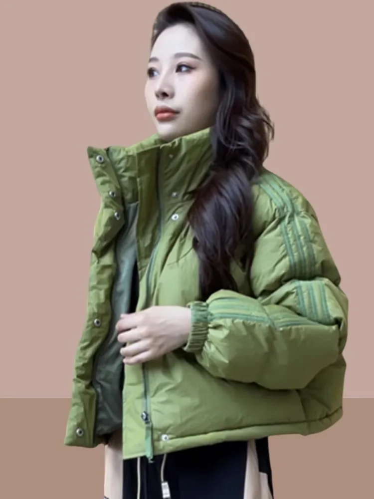 2024 New down Jacket Cotton-padded Clothes Short Coat Small Cotton-Padded Loose Western Sle Thickened Female Ou...