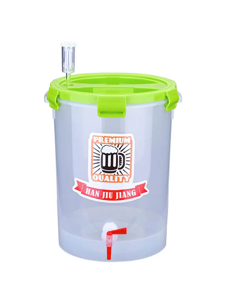 28L Beer Fermentation Bucket Home Brew Fermenter Wine Making Tank with Temperature Sticker Airlock Alcohol Brewing Plastic Tank