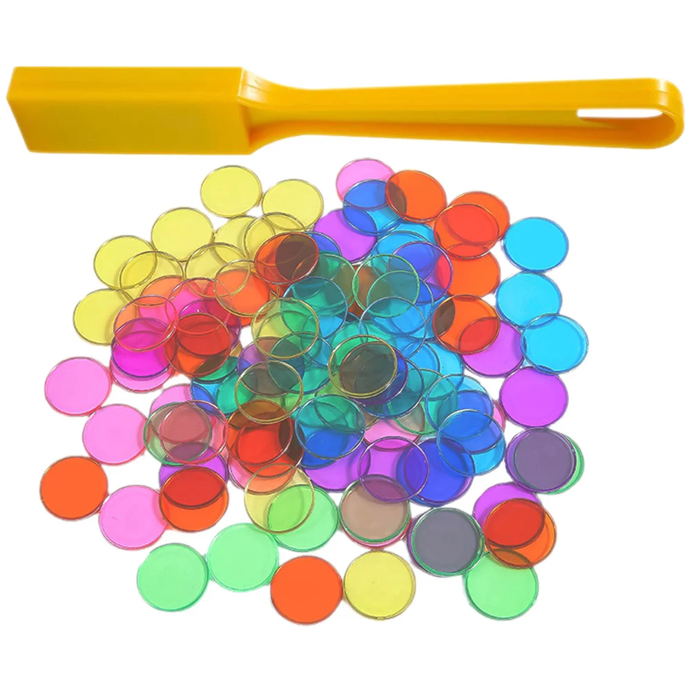 

Transparent Disc Teaching Aids Magnetic Wand Chips Counting Toy Sorting Children's Toys Wafer Round Kit Educational Plastic