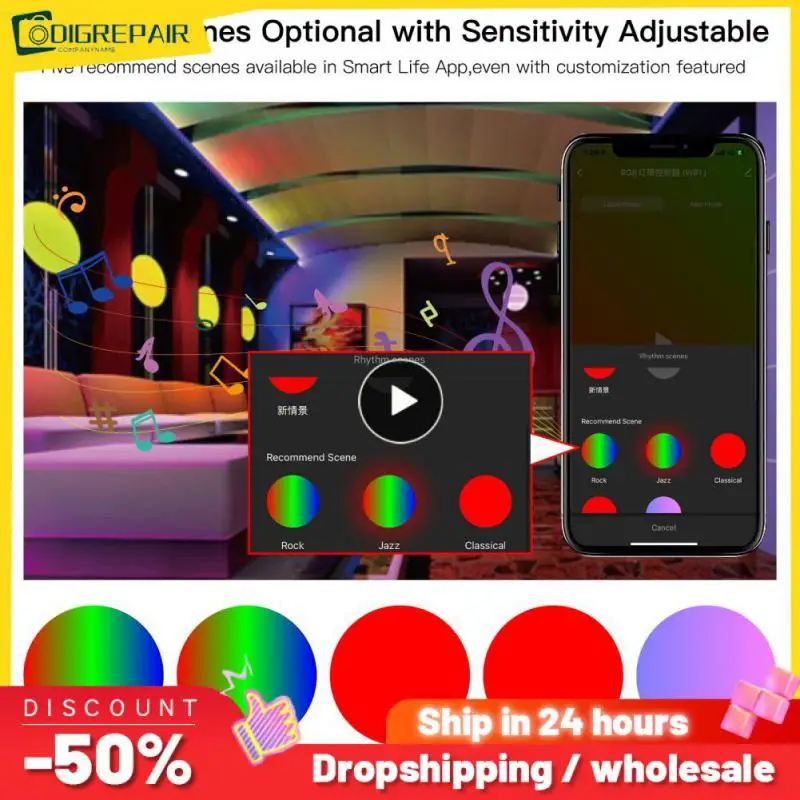 

Rgb Strip Light Dimmable Dc 12v Led Light Strip Smart Life App Control Smart Lamp Smart Home Music Sync Voice Control