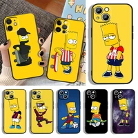 silicone cover funny cartoon simpsons for apple iphone 13 12 11 pro max mini xs xr x 8 7 6s 6 5 plus black phone case