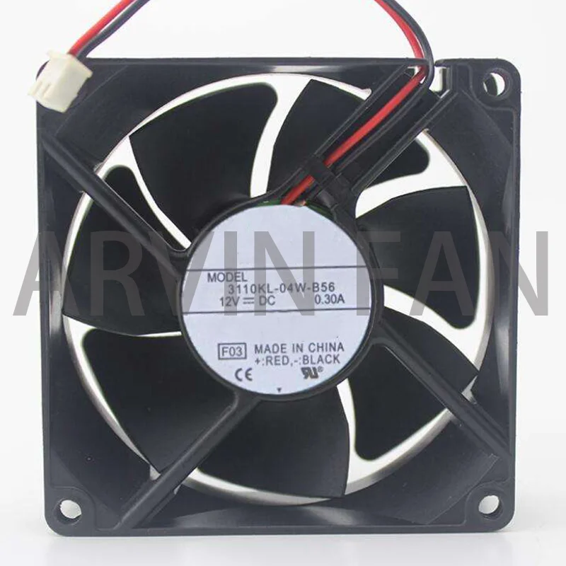 Оригинальный 3110KL-04W-B56 8025 12В 0.30A 4-проводной ШИМ-вентилятор для контроля температуры