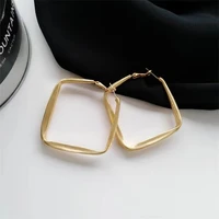 fashion luxury square gold matte drop earrings for women girls trendy personalized big earrings female aesthetic jewelry gifts