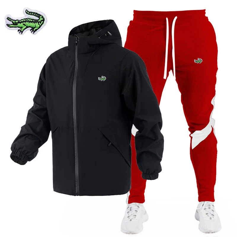 2023 New Autumn Winter  Men's Jacket Suit Casual Suit Splicing Trousers Bomber Stand Collar Jacket High Quality Jacket Suits