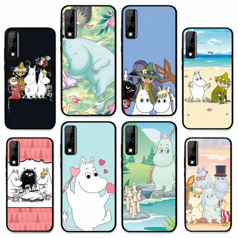 

MINISO Cartoon Cute H-Hippo M-MoomineS Phone Case for Huawei Y 6 9 7 5 8s prime 2019 2018 enjoy 7 plus