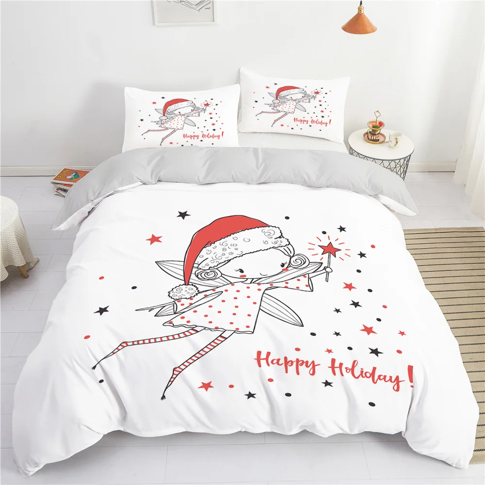 

Set Pink Kawaii Print Double Duvet Quilt Cover 240x220 King Twin Single Size For Kids Birthday Present Cute Little Girl Bedding