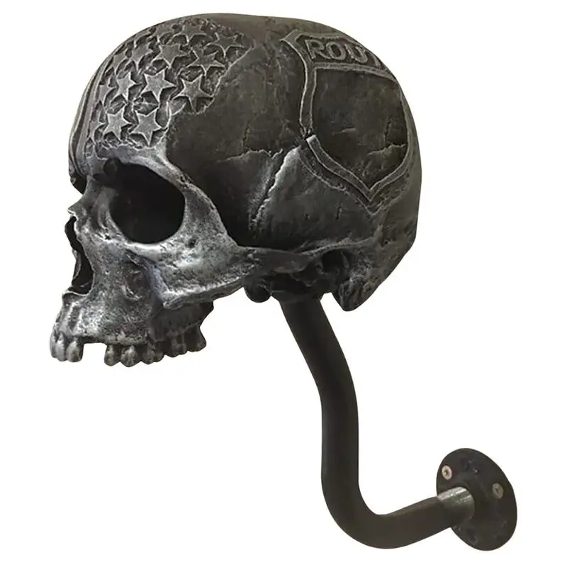 

Helmet Holder Skull Helmet Holder Skull With Beard-Helmet Rack Skull Motorcycle Helmet Bracket For Home & Office Display &