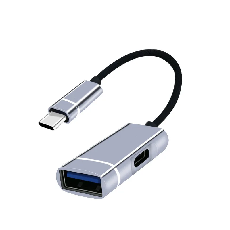 

Multifunctional Dockiong Station 2 in 1 USB Type C Hub Adapter to USB3.0 + PD Charging Port OTG Cable for Laptop