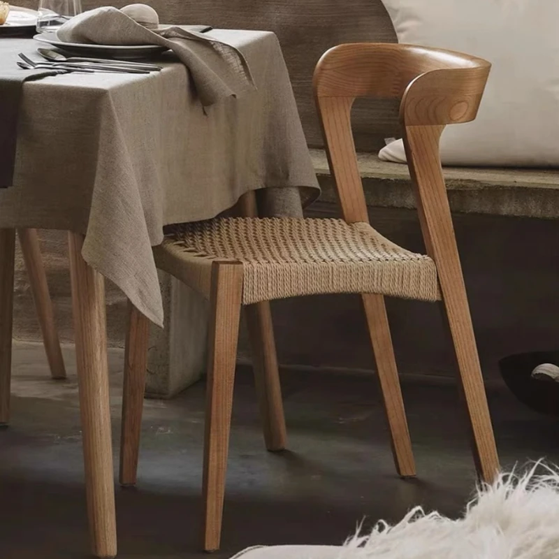 

Деревянные обеденные стулья в скандинавском стиле, Ротанговые стулья для балкона, кухни, гостиной, обеденной комнаты, свадебная мебель для дома BL50CY