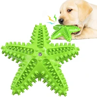 dogs chew bite pet toys squeaky starfish cleaning toothbrush durable dental care molar stick