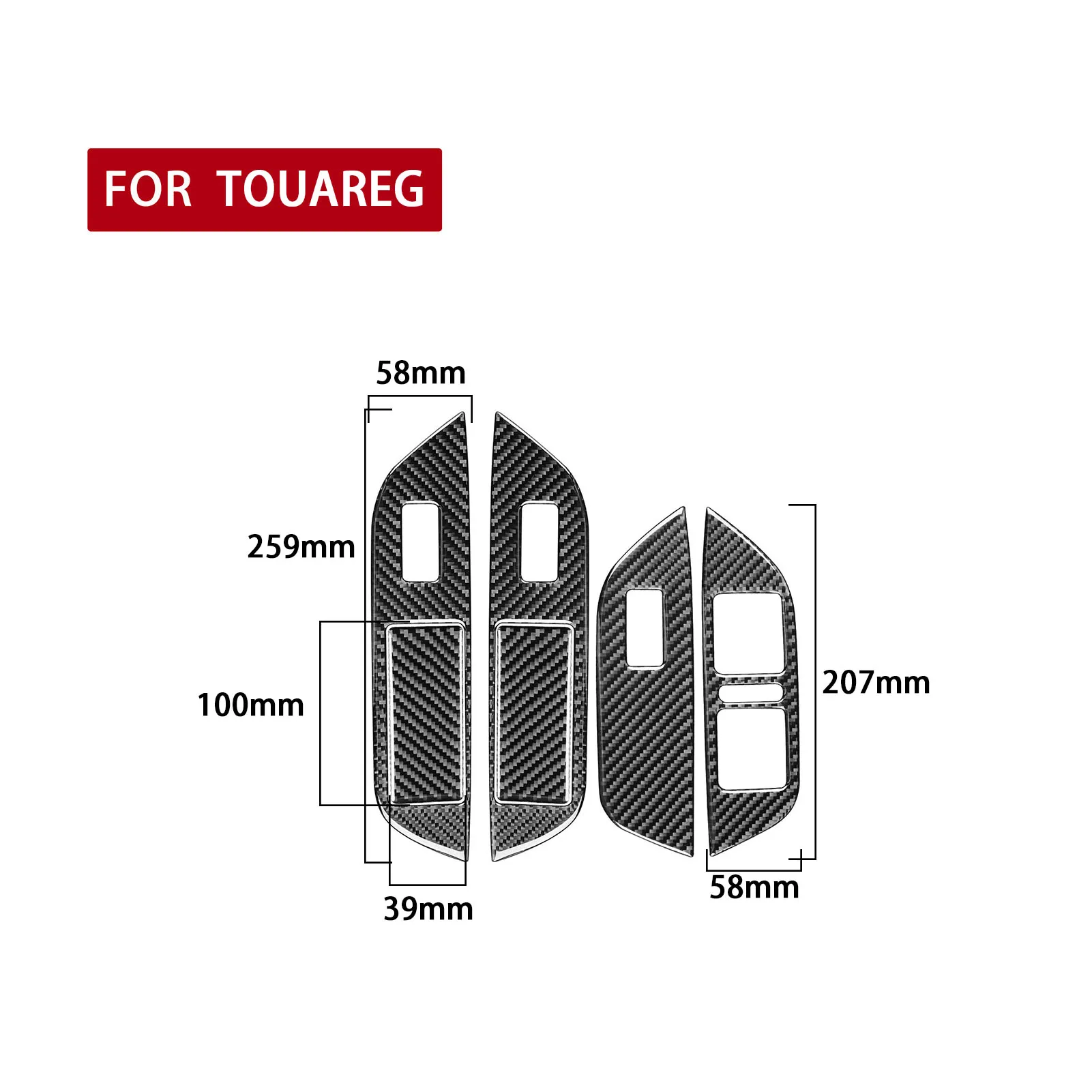 

Fit For VW Touareg 2011-2018 Carbon Fiber Window Lift Swtich Panel Trim LHD