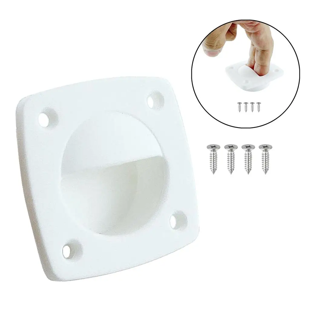 

Recessed Sliding Door Handle Square Hatch with Screws, Easy to Install, Simple to Use