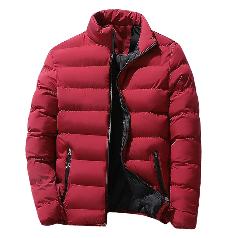 Men's Parkas Coats Casual Solid Zipper Parka Hombre Autumn Winter Warm Comfort Stand Collar Men's Coat Jackets M-6XL Streetwear