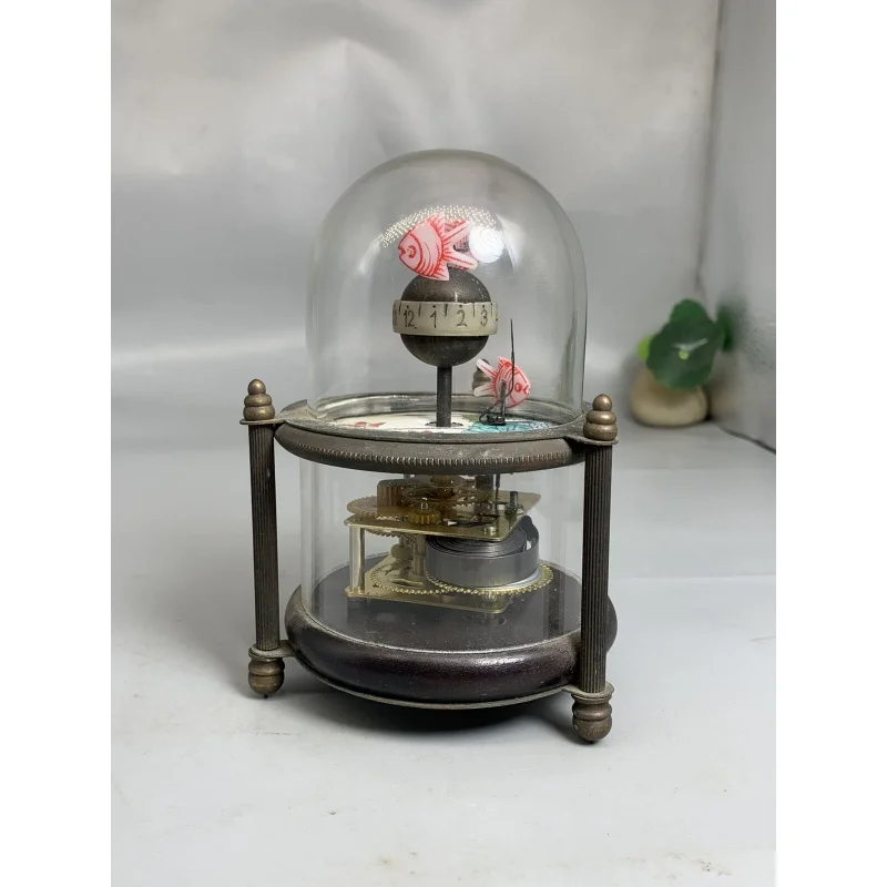 

5.5" Chinese Fine Copper Republic of China Machine Fish Tank Clock and Watch
