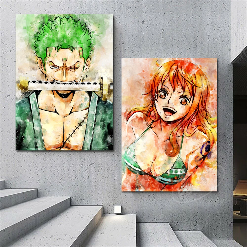 Zoro домашнее украшение Аниме Холст One Piece Sanji картины Robin стена Nami Печатный Луффи