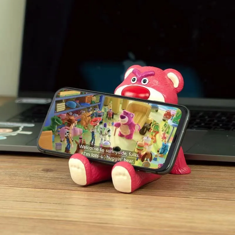 

Cartoon Strawberry Bear Desktop Ornaments, Home Decoration, Resin Cell Phone Holder, Lazy Tablet Supports, Crafts Gifts