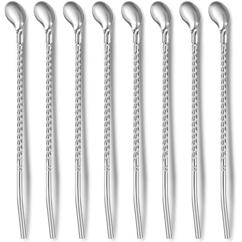 

304 соломинка из нержавеющей стали, титановое покрытие, нержавеющая сталь, цветная соломинка, ложка, креативная соломинка для молока, чая, нап...