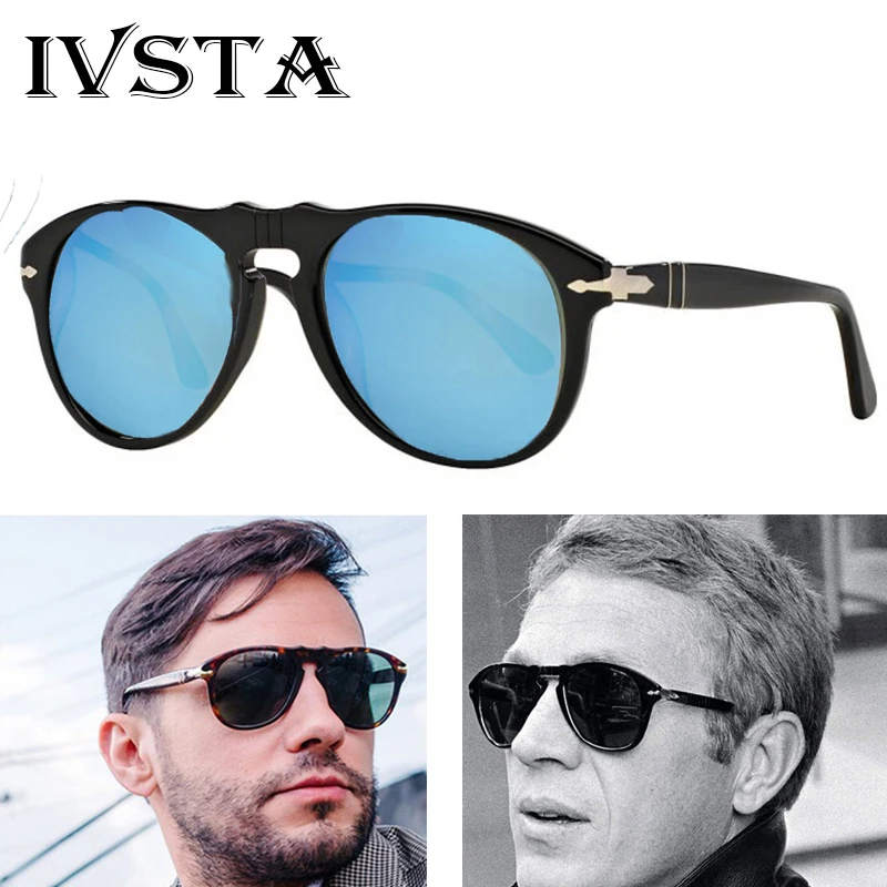 

IVSTA PO649 Luxury Classic Vintage Pilot Steve Style Polarized Sunglasses 007 Men Driving Brand Designer Sun Glasses Male