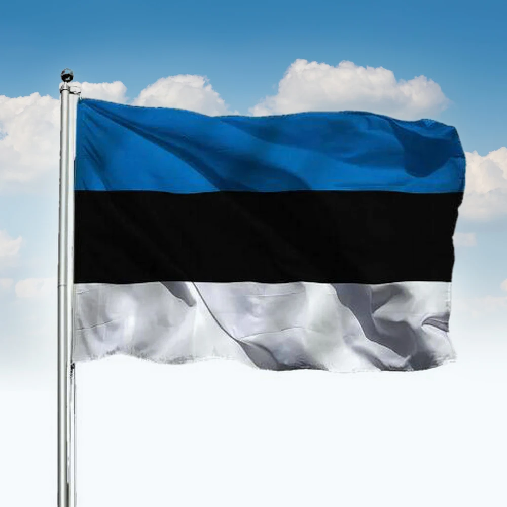 Free Shipping Estonia flag 90x150cm Hanging High Quality Estonia National flag   For Decoration And activity