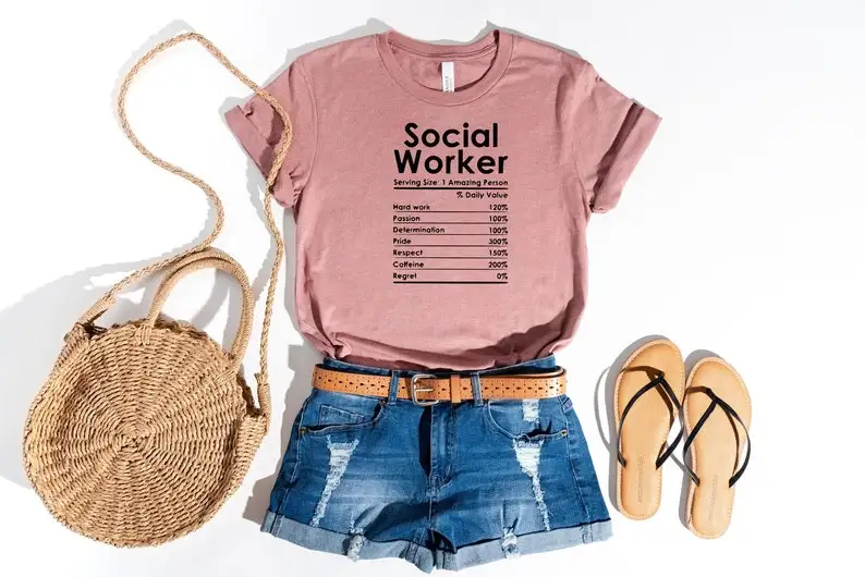 

Social Worker Shirt Social Worker Nutrition Facts Shirts Social Worker Gifts 100% Cotton O Neck Short-Sleeve Unisex T-Shirt