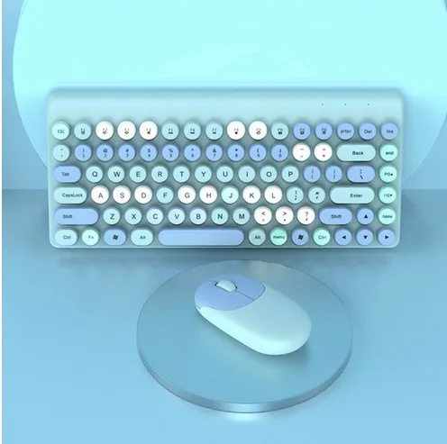 

Набор клавиатуры и мыши Fvw10 в стиле панк, клавиатура и мышь беспроводные, 86 клавиш, подходит для ноутбука, ПК, подарок на Новый год