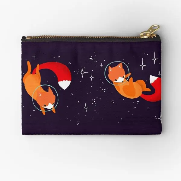 

Space Foxes Zipper Pouches Money Bag Pocket Small Cosmetic Underwear Socks Pure Coin Storage Key Wallet Men Packaging Panties