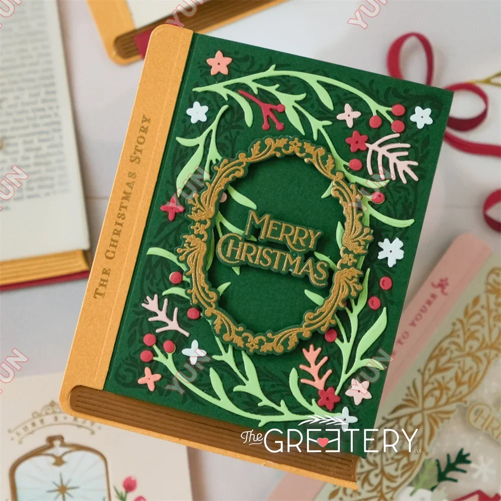 Новые рождественские наклейки с надписями о праздничном интерьере в коробке