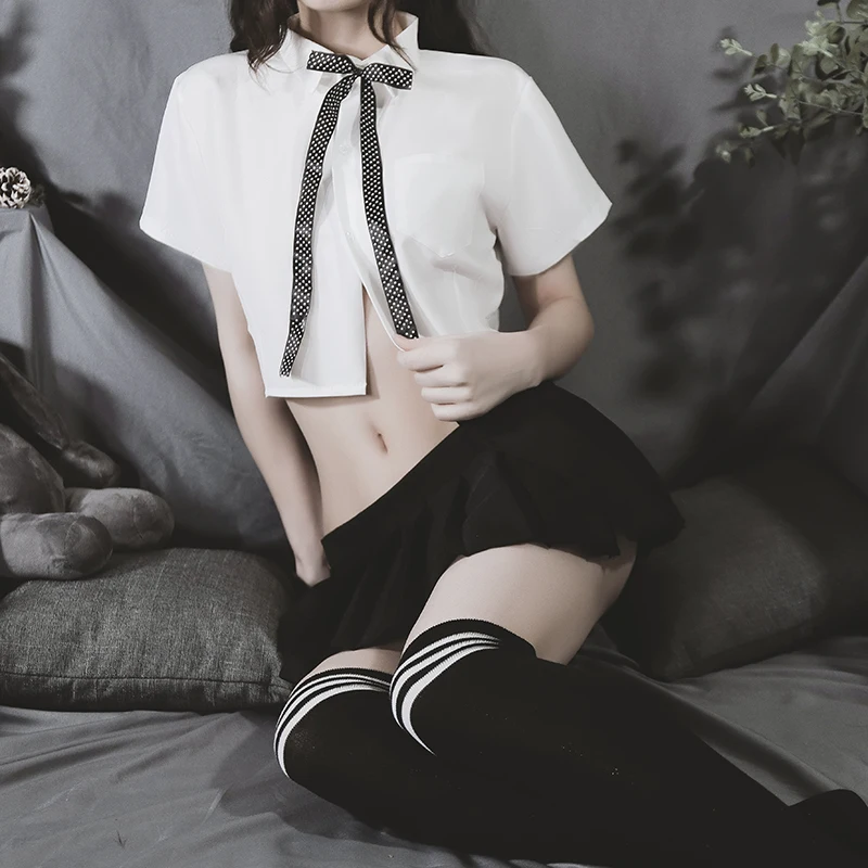 Женский сексуальный костюм японская Школьная Девочка комбинация эротический