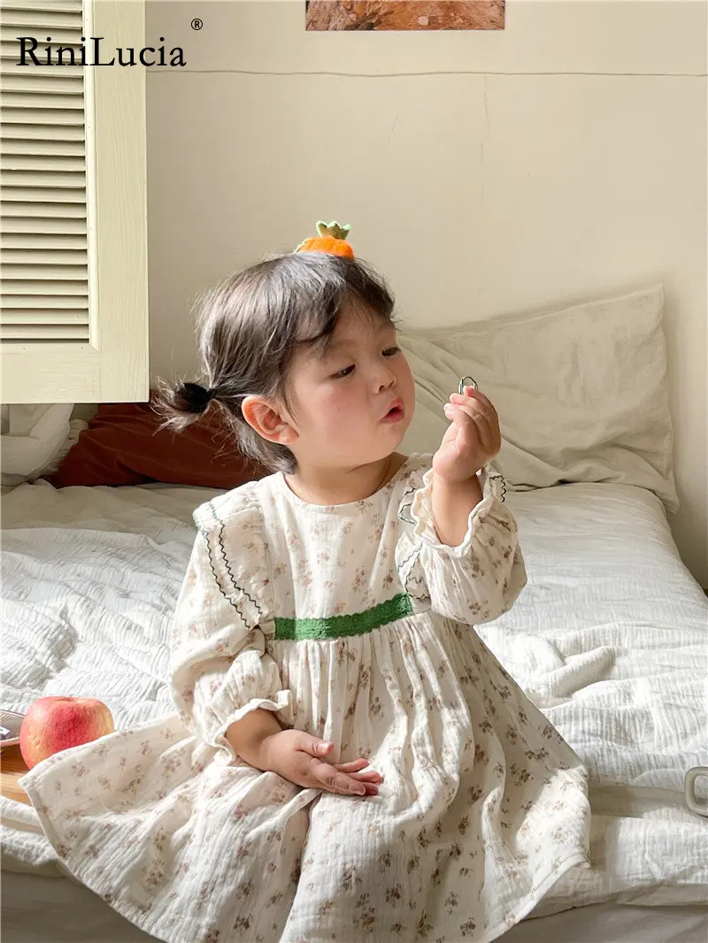 

Детское платье с оборками, с длинным рукавом, на весну/лето