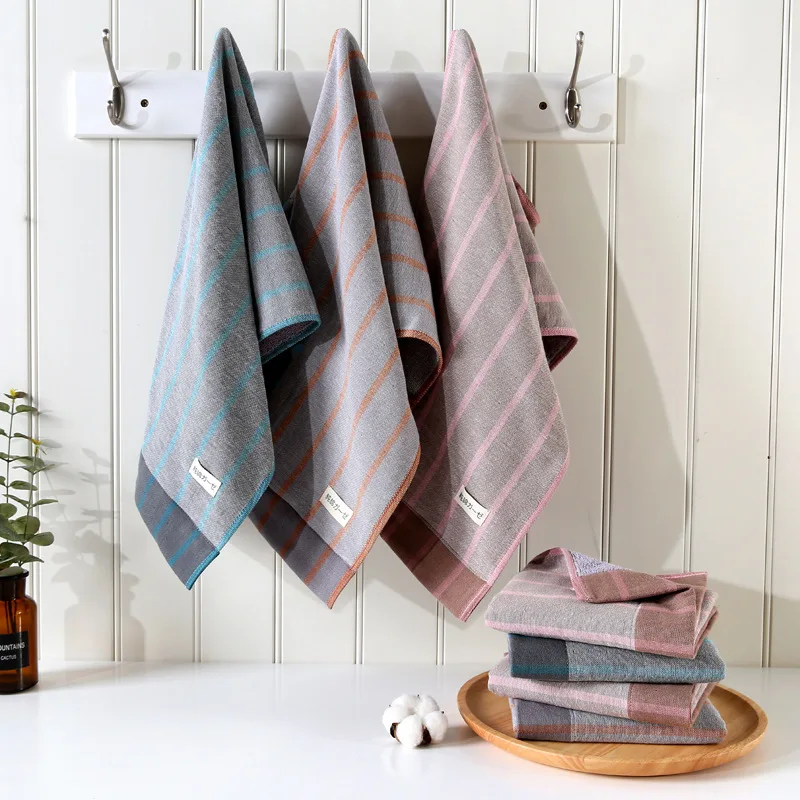 

Towel Set Blue Towel 100% Cotton Towel Boy's Towel Pack of 3 Men's Towel Family Towel Large Towel Grey Towel Gift Towel