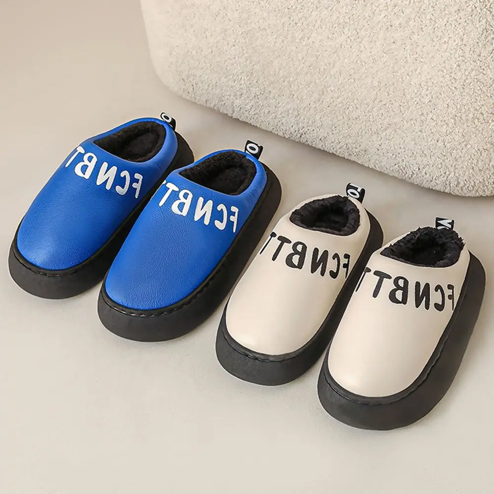 

Women Winter Slippers Waterproof Home Shoes Fashion Brand Cotton Shoes Couple Indoor Slides Platform Plus Velvet Flip Flops