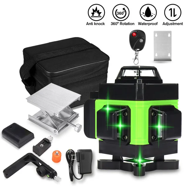 

4D 16 Lines Laser Level 3° Self-leveling Machine Rechargeable Lithium Battery Leveling Tool Vertical Metal Wall Sign 8*12inch