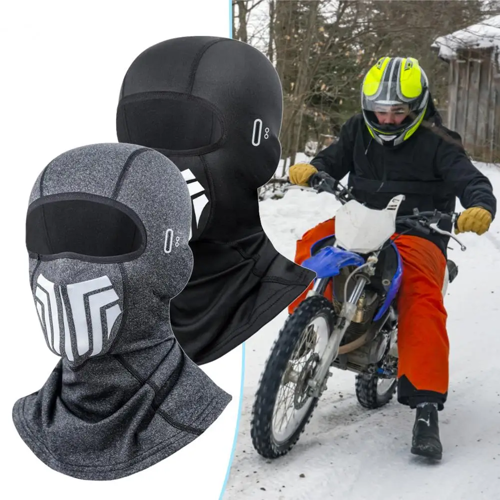 

Cycling Face Cover Sunglasses Holes Thicken Fleece Lining Skiing Face Cover Unisex High Elastic Windproof Winter Riding Headgear