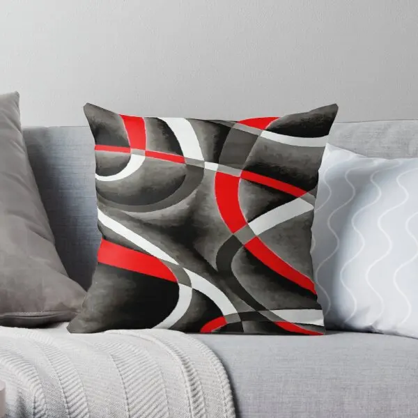 

Eighties Red White And Grey Geometrical Printing Throw Pillow Cover Wedding Sofa Anime Fashion Bedroom Pillows not include