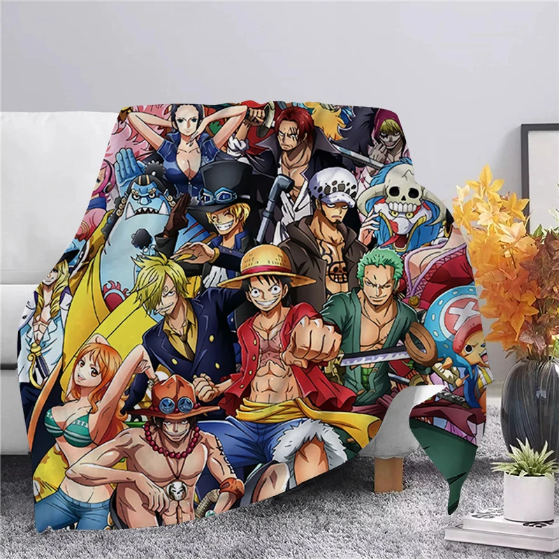 

Fashion One Piece Luffy Flannel Blanket 3D Print Anime Sofa Travel Teens Women Men for Beds Home Living Portable Travel