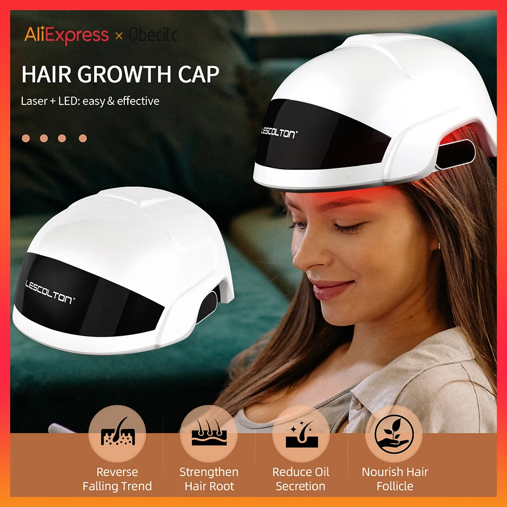 Lescolton Hair Growth Helmet Infrared Laser LED Photon Hair Regrowth Cap Hair Loss Treatment Device Strengthen Hair Root Machine